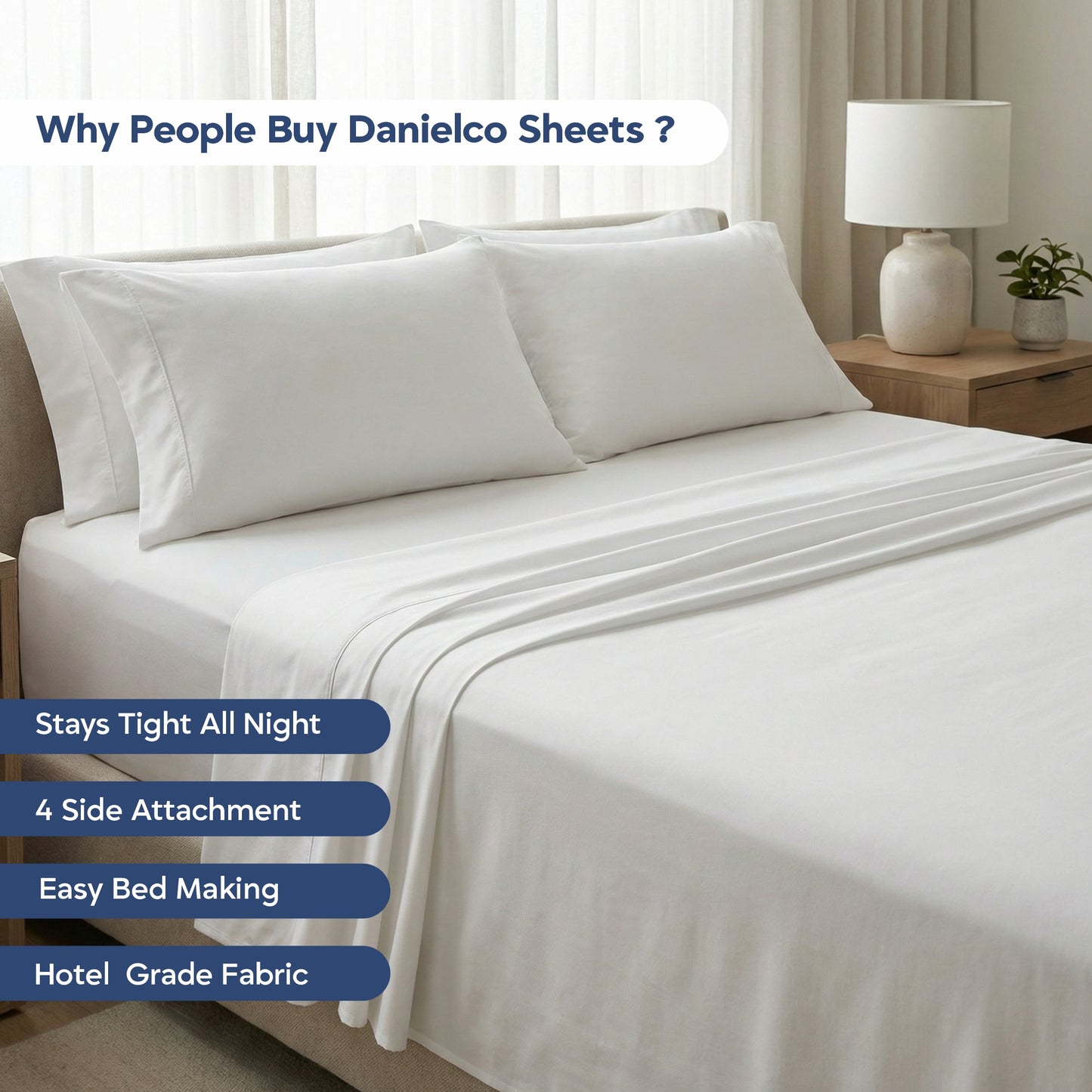 Full Bedding Set with Our Never-Slip Bed Sheet Technology