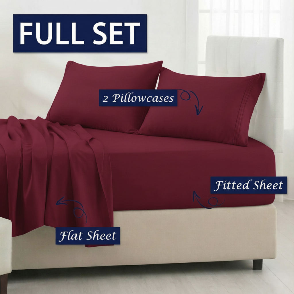 Full Bedding Set with Our Never-Slip Bed Sheet Technology