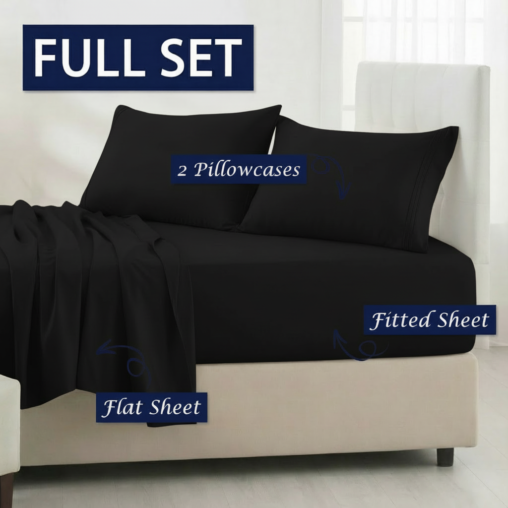 Full Bedding Set with Our Never-Slip Bed Sheet Technology