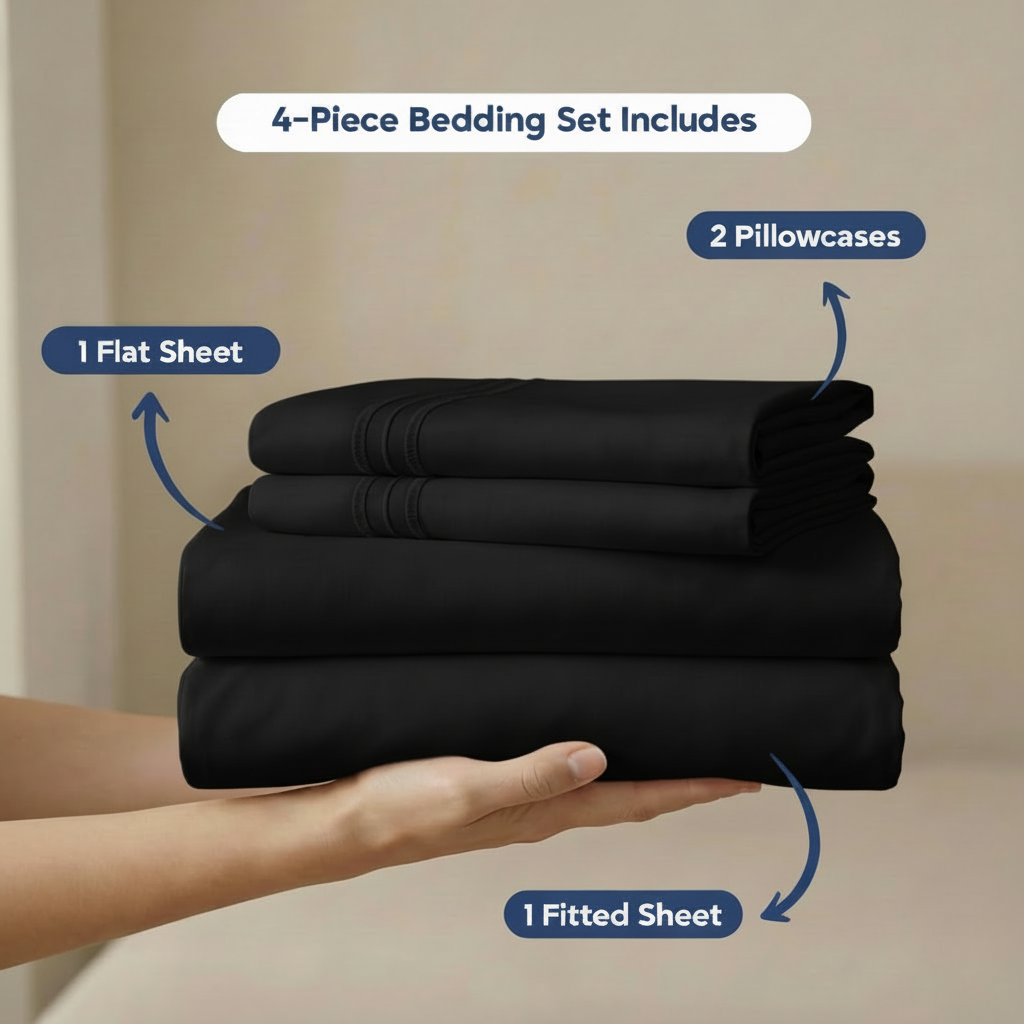 Full Bedding Set with Our Never-Slip Bed Sheet Technology