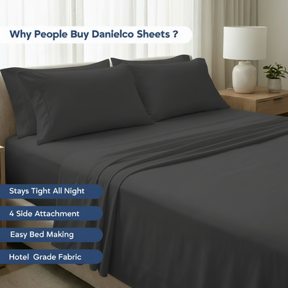 Full Bedding Set with Our Never-Slip Bed Sheet Technology