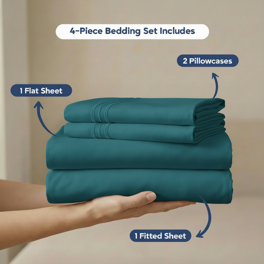 Full Bedding Set with Our Never-Slip Bed Sheet Technology