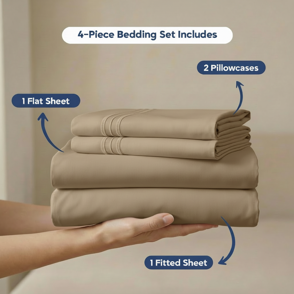 Full Bedding Set with Our Never-Slip Bed Sheet Technology