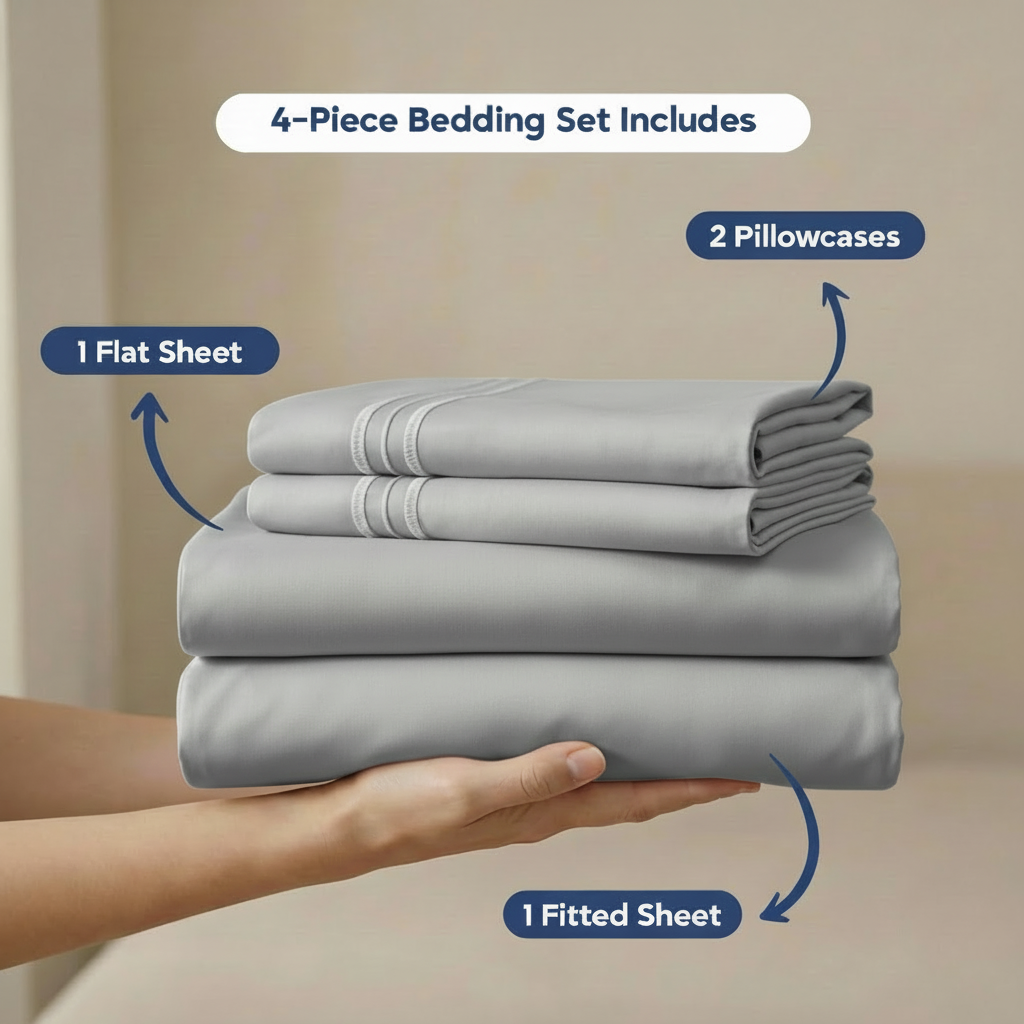 Full Bedding Set with Our Never-Slip Bed Sheet Technology