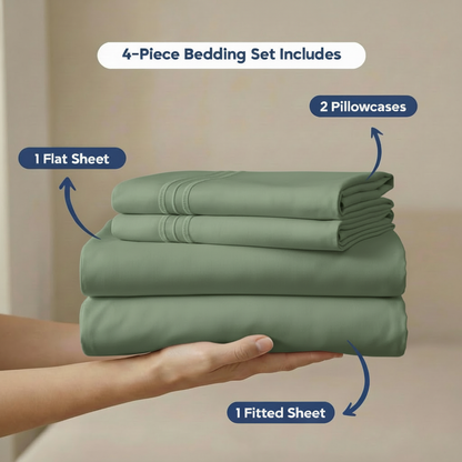 Full Bedding Set with Our Never-Slip Bed Sheet Technology