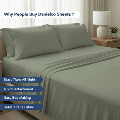 Full Bedding Set with Our Never-Slip Bed Sheet Technology