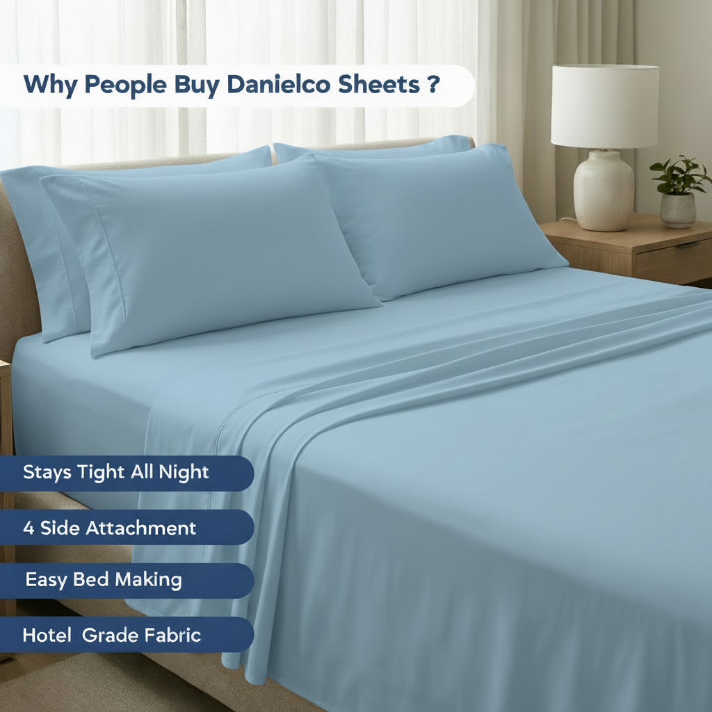 Full Bedding Set with Our Never-Slip Bed Sheet Technology