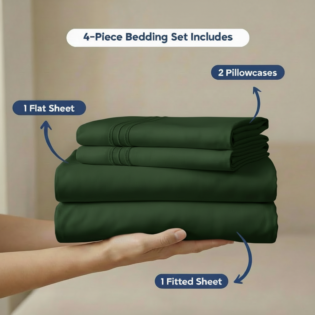 Full Bedding Set with Our Never-Slip Bed Sheet Technology