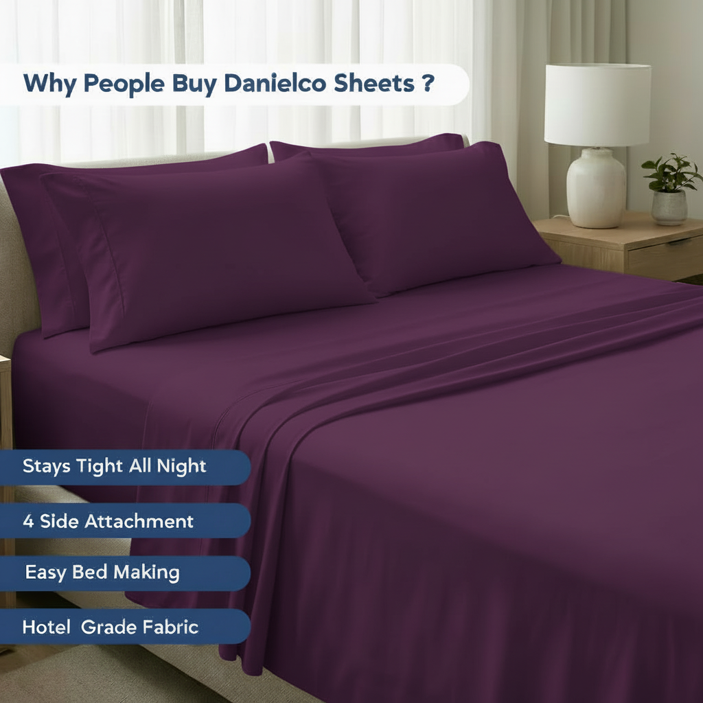 Full Bedding Set with Our Never-Slip Bed Sheet Technology