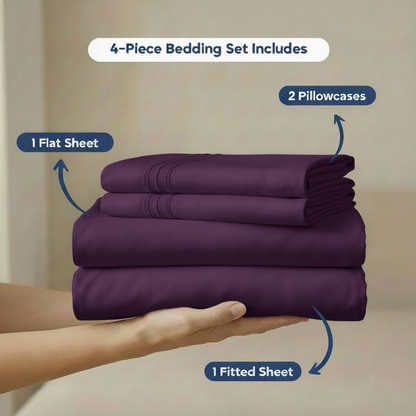Full Bedding Set with Our Never-Slip Bed Sheet Technology