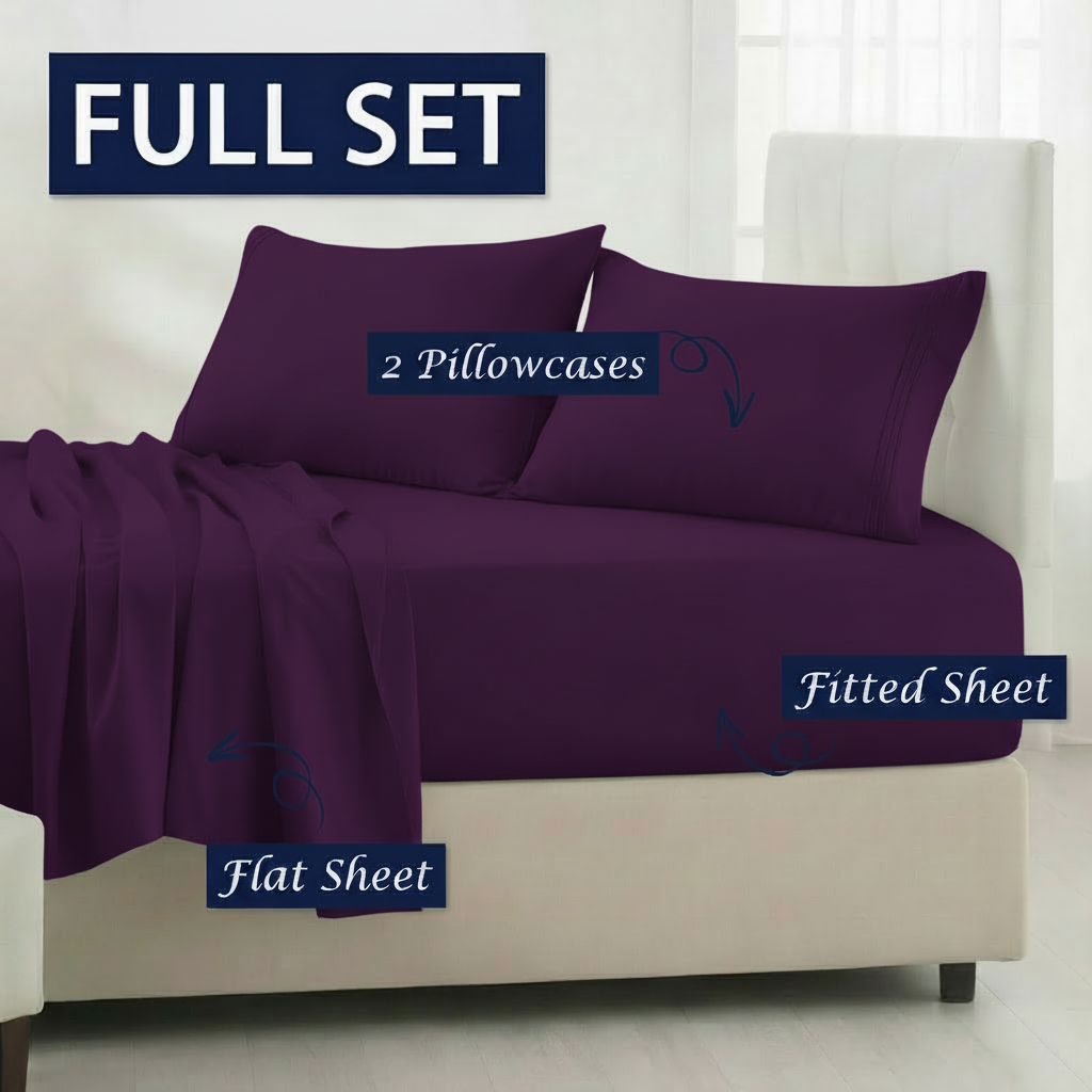 Full Bedding Set with Our Never-Slip Bed Sheet Technology
