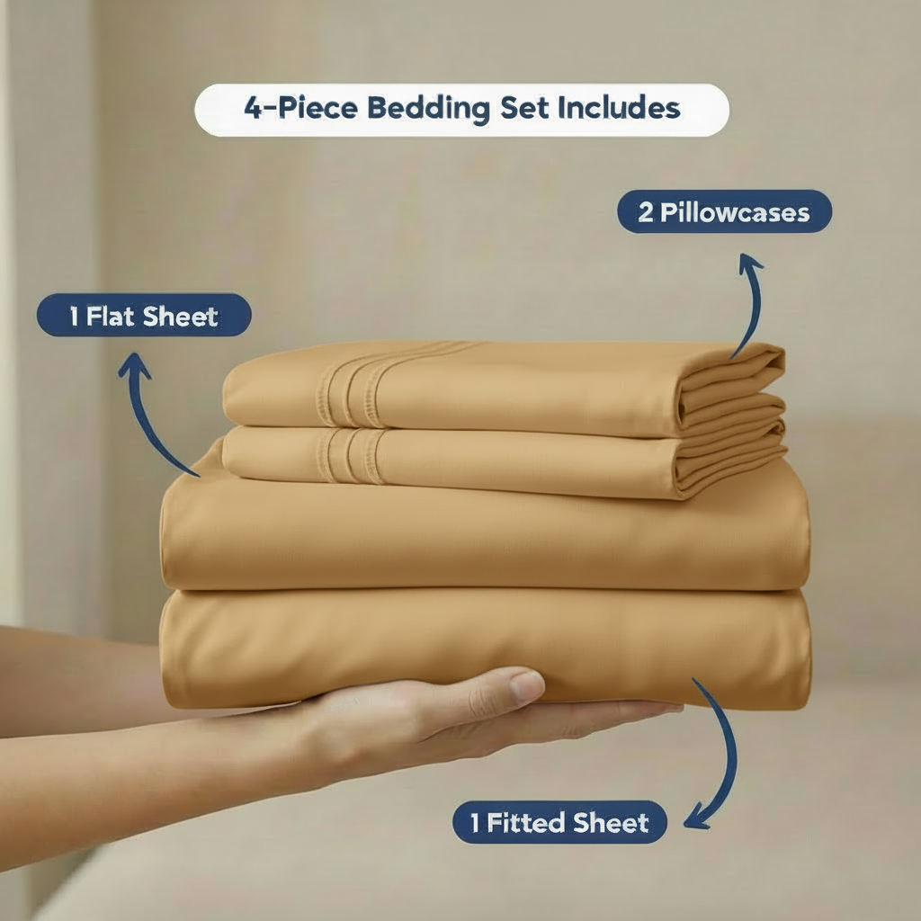 Full Bedding Set with Our Never-Slip Bed Sheet Technology