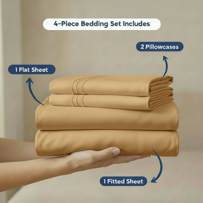 Full Bedding Set with Our Never-Slip Bed Sheet Technology